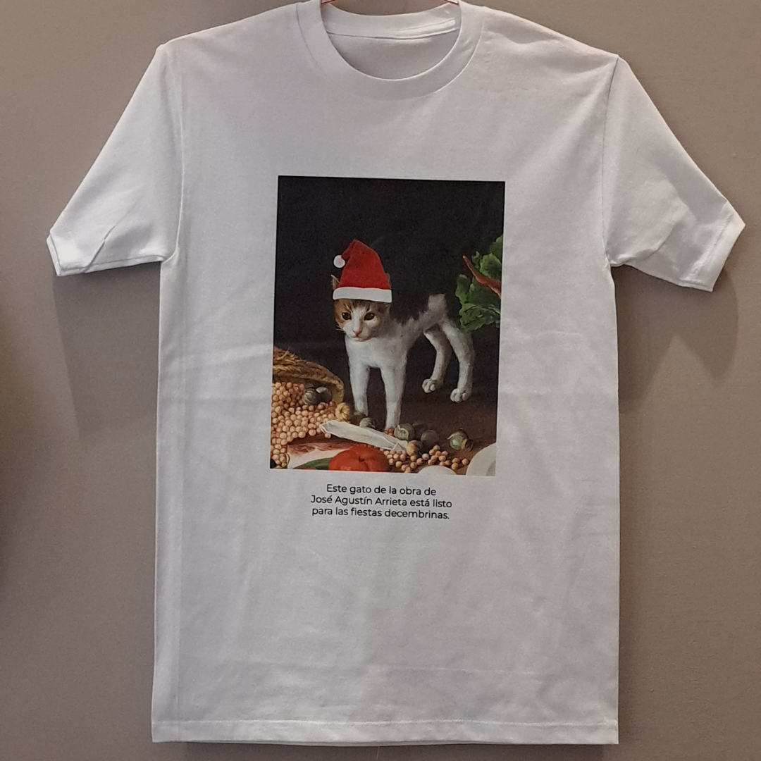 Playera "Gato fiestas decembrinas"