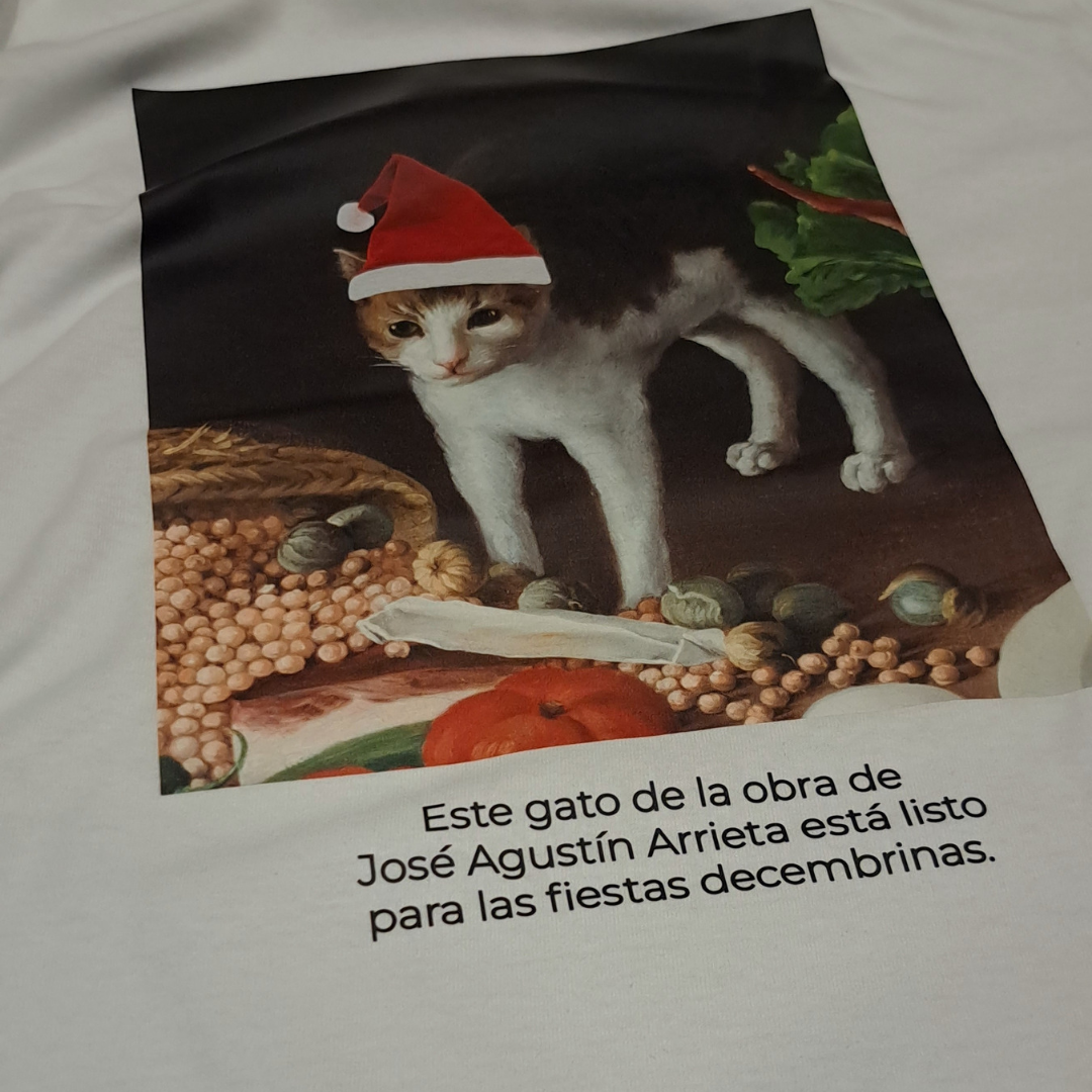 Playera "Gato fiestas decembrinas"